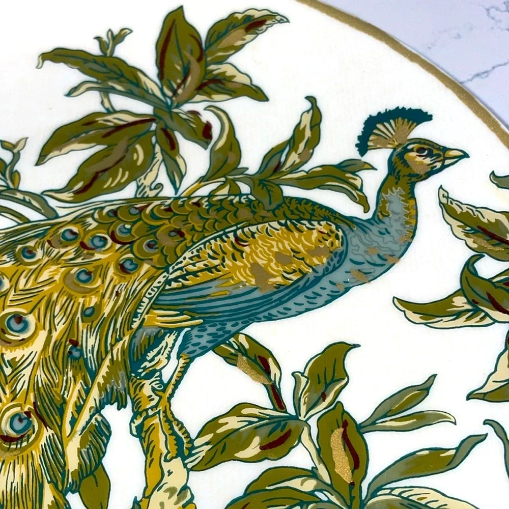 Pottery Barn Peacock Plate 9.5